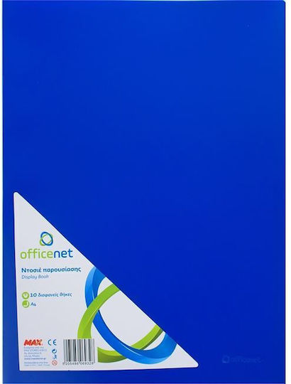 Officenet Mappe Suppl mit 10 Plastikhüllen Folien für Papier A4 Blau 1Stück