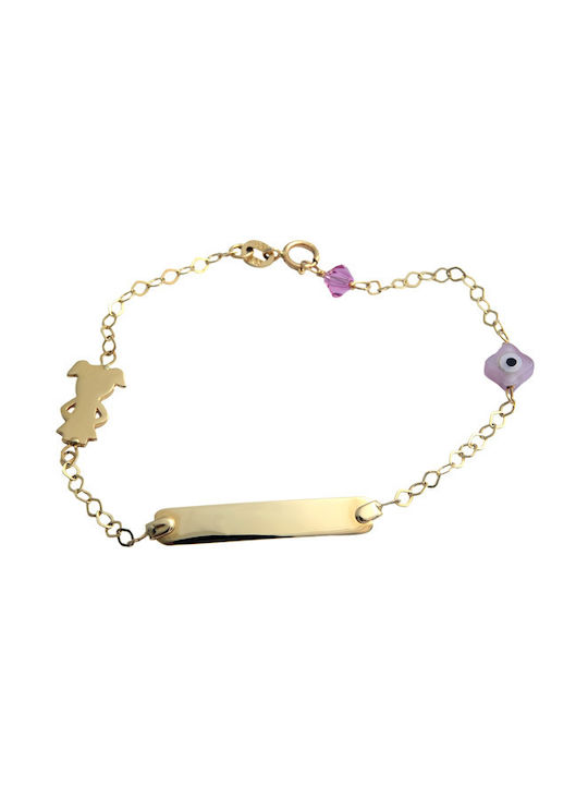 Kids Gold ID Bracelet 14K for Girl