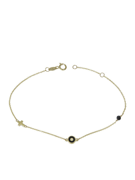 Damen Armband mit Design Auge aus Gold 9K