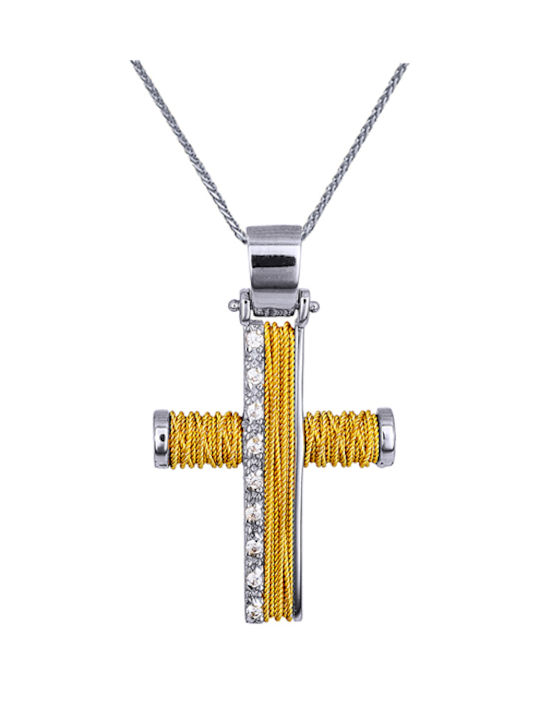 Damen Gold Kreuz 14K mit Kette