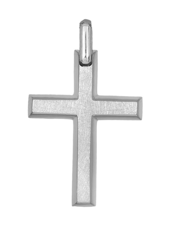 Men's White Gold Cross 14K