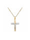 Men's Gold Cross 14K with the Crucified with Chain