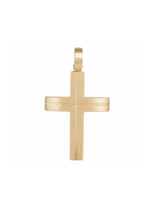 Men's Gold Cross 14K Double Sided