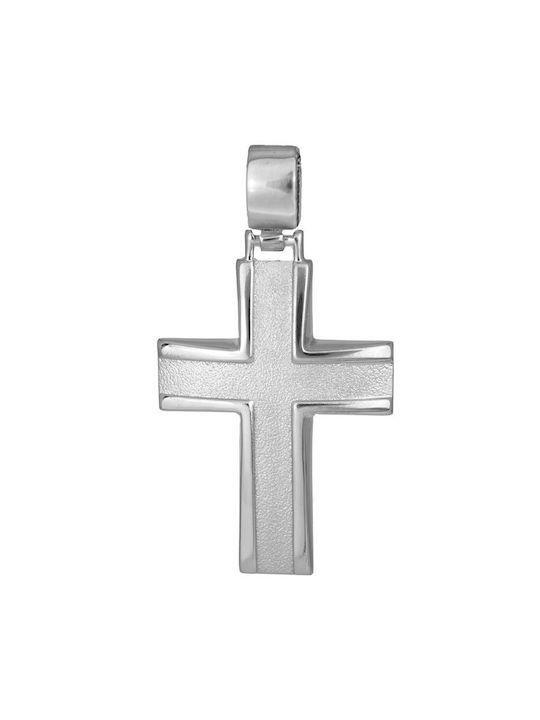 Men's White Gold Cross 9K