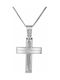 Men's White Gold Cross 9K with Chain