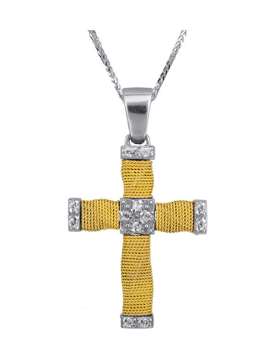 Damen Gold Kreuz 14K mit Kette