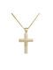 Damen Gold Kreuz 14K mit Kette