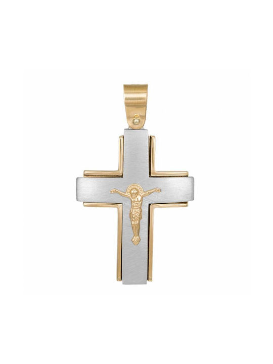 Herren Gold Kreuz 14K mit dem Gekreuzigten