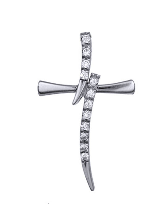 Women's White Gold Cross 9K