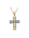 Damen Gold Kreuz 18K mit Kette