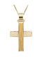 Herren Gold Kreuz 14K mit Kette