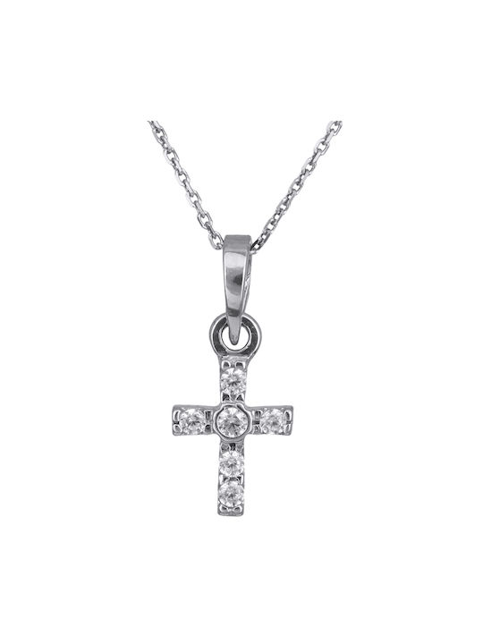 Weißgold Kreuz 14K