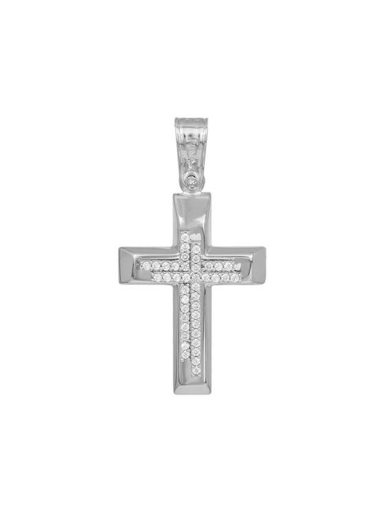 Women's White Gold Cross 9K