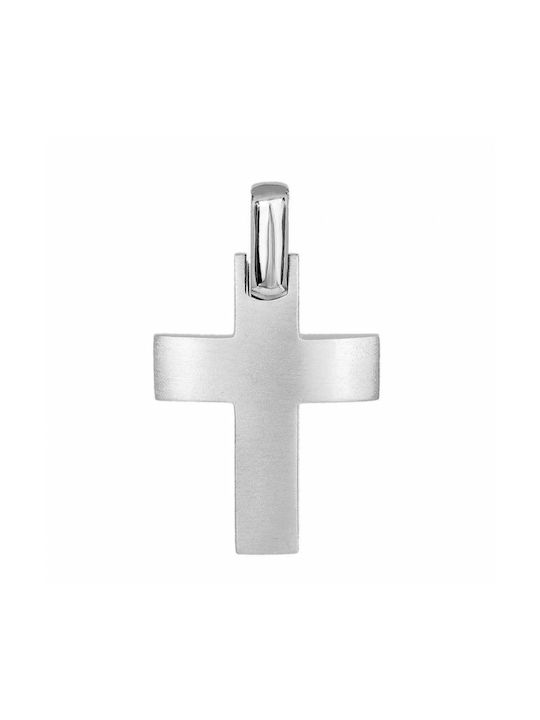 Men's White Gold Cross 14K