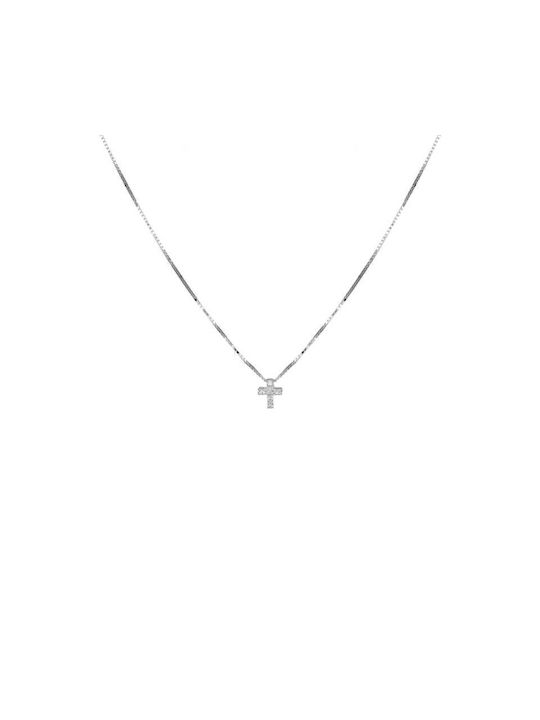 White Gold Cross 18K