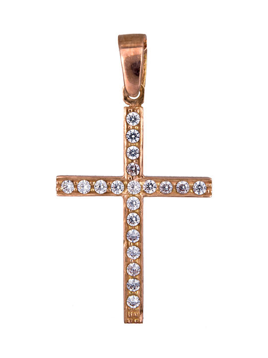 Damen Roségold Kreuz 14K