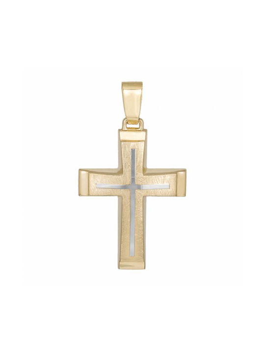 Men's Gold Cross 14K Double Sided