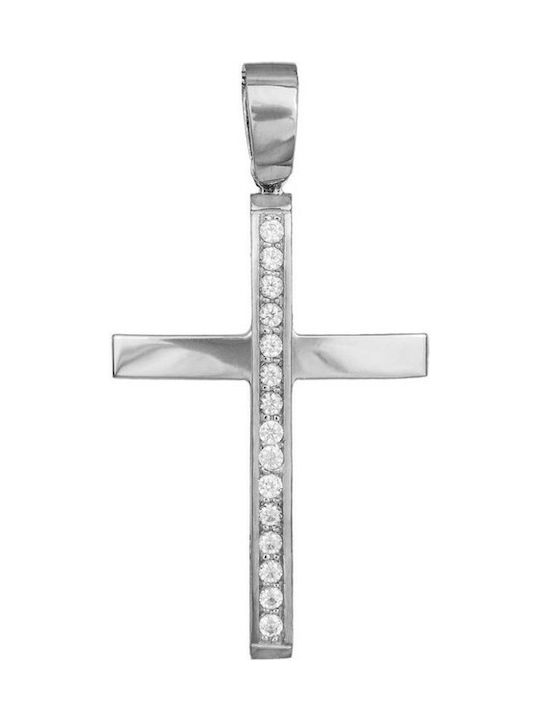 Damen Weißgold Kreuz 14K