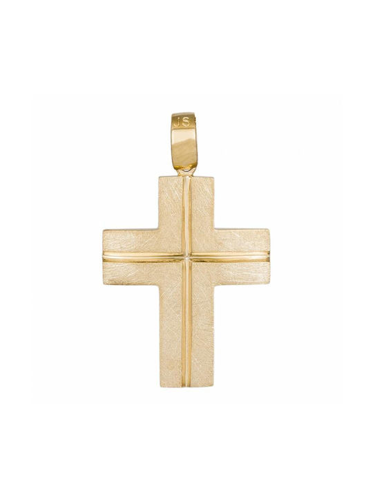 Men's Gold Cross 14K Double Sided