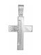 Men's White Gold Cross 14K