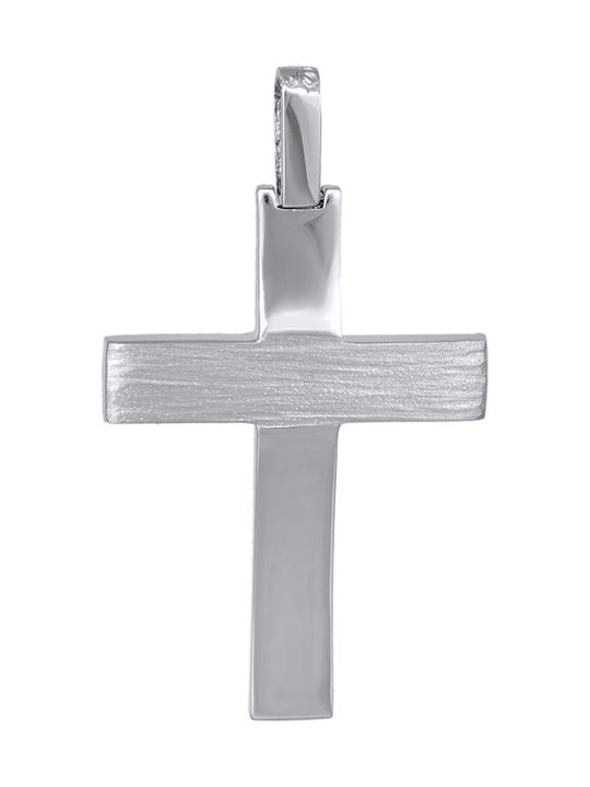 Herren Weißgold Kreuz 14K