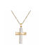 Herren Gold Kreuz 14K mit Kette