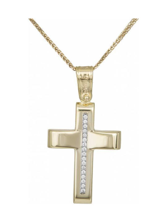 Damen Gold Kreuz 9K mit Kette