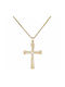 Damen Gold Kreuz 14K mit Kette