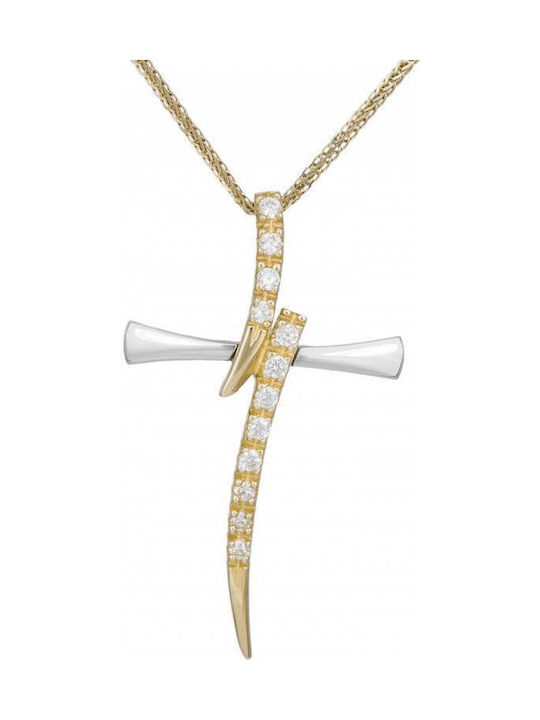 Damen Gold Kreuz 9K mit Kette