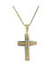 Herren Gold Kreuz 14K mit Kette