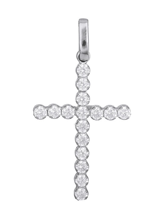 White Gold Cross 14K