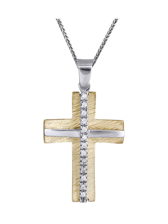 Damen Gold Kreuz 14K mit Kette