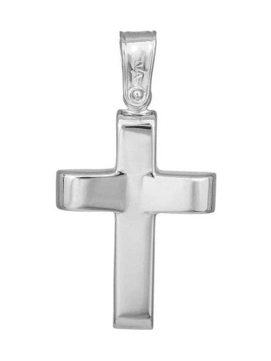 Men's White Gold Cross 14K