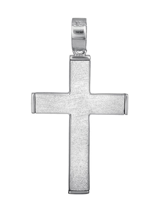 Men's White Gold Cross 14K