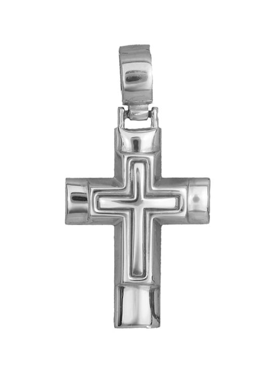 Herren Weißgold Kreuz 14K