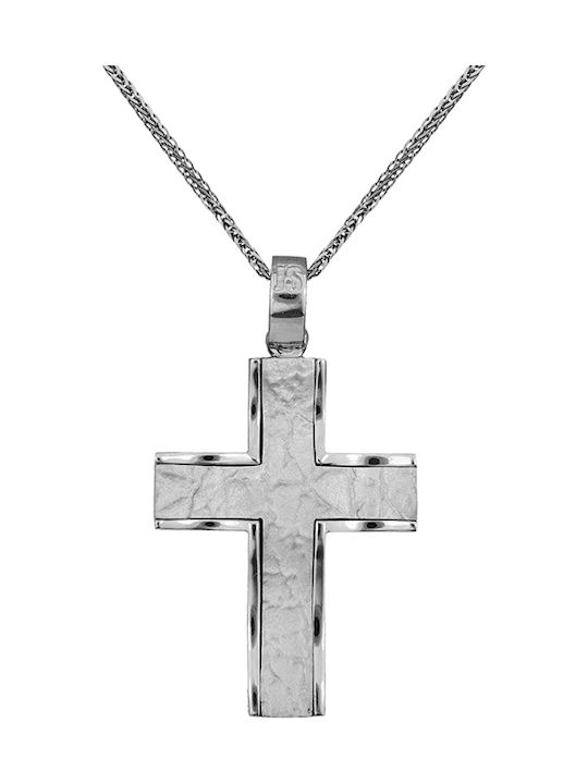 Men's White Gold Cross 14K with Chain