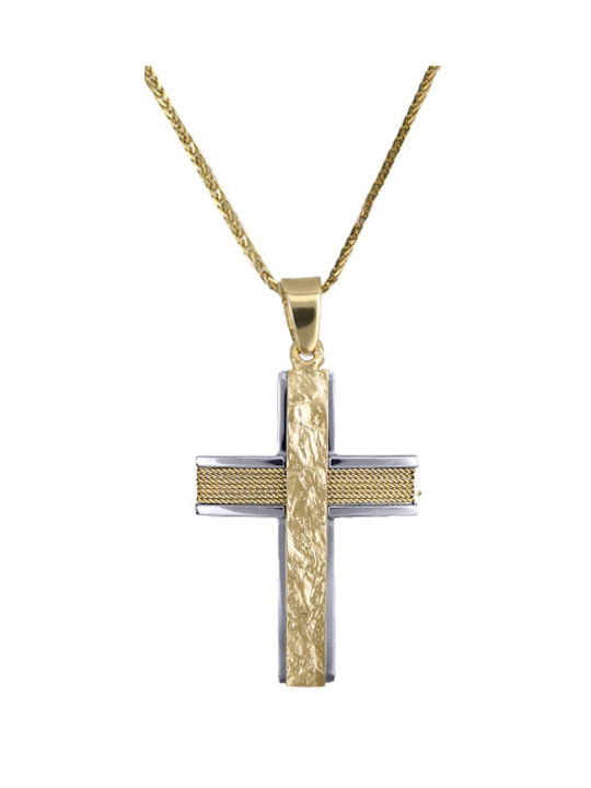 Herren Gold Kreuz 14K mit Kette