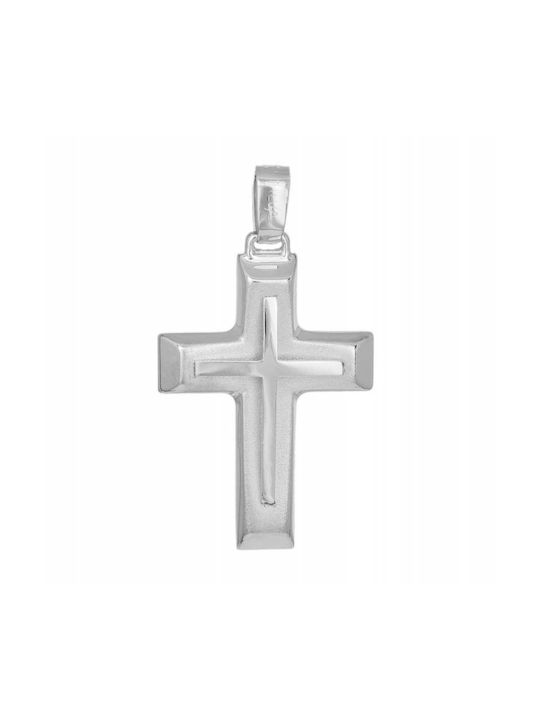 Men's White Gold Cross 9K