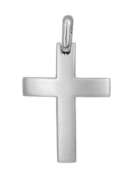 Men's White Gold Cross 14K