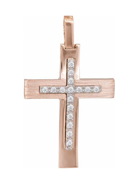 Damen Roségold Kreuz 14K