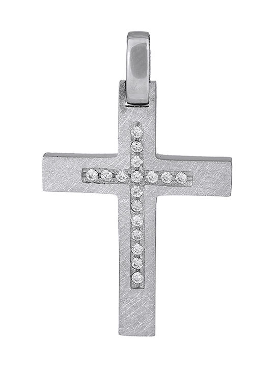 Damen Weißgold Kreuz 14K