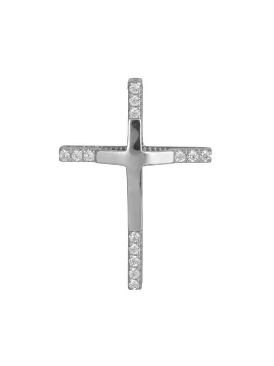 Weißgold Kreuz 14K