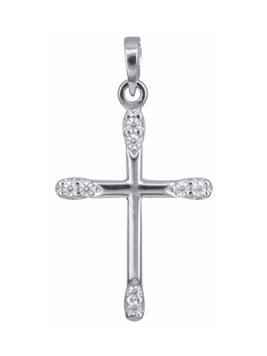 Weißgold Kreuz 14K