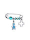 Child Safety Pin made of White Gold 9K