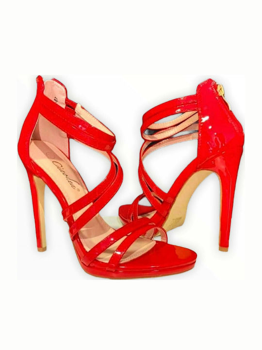 Woman's Fashion Leather Sandals Red
