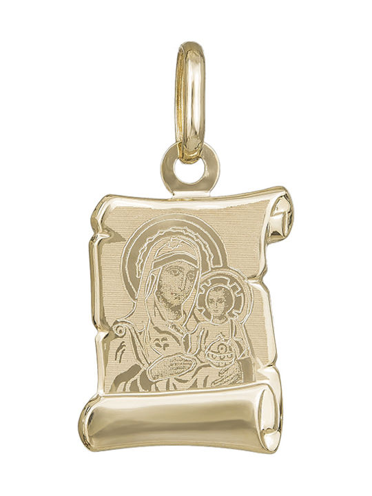 Pandantiv Talisman pentru copii cu Fecioara Maria din Aur 14K 032974