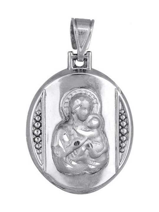 Kids Charms Virgin Mary Pendant in White Gold 14K