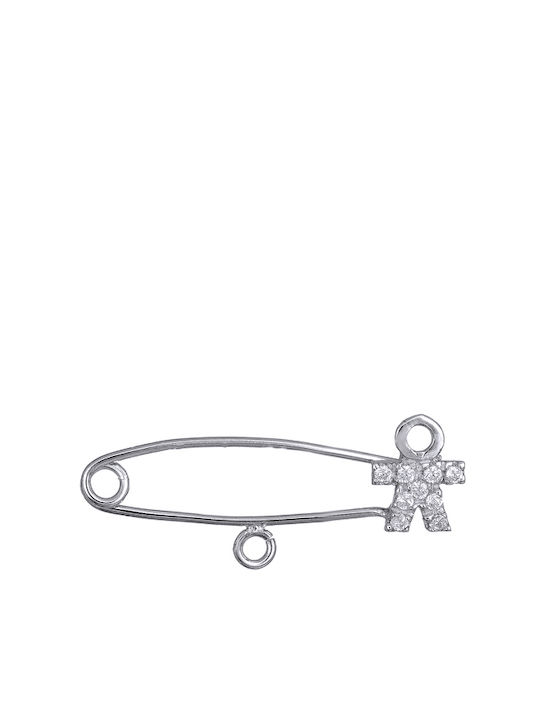 Child Safety Pin made of White Gold 14K