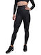 Damen Langes Formendefiniertes Hohe Taille Leggings & Push-up Schwarz