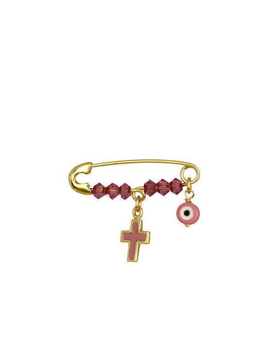 Child Safety Pin made of Gold 9K for Girl